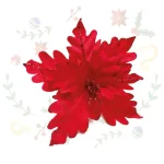 86647002_ Flor Navideña 32cm-5 Pétalos Rojo – YM5384