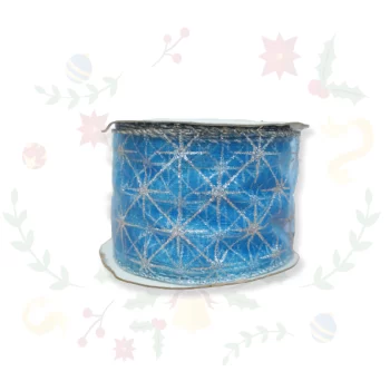 Cinta De Velo Navideña De Asteriscos De 2.5" X 10Yds