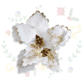 Flor de Navidad de 8 Pétalos en Gamuza