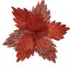 66-666 Flor Ponsetia Grande Gamusa Lentejuelas escarchada roja 43 cm – Almacenes Romulo Montes