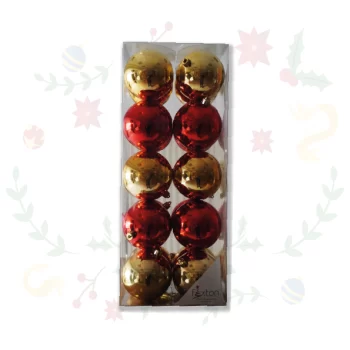 Caja De Bolas Navideñas De 8cms X 20 und