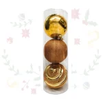Tubo De Bolas Navideñas De 15cms X 3 und