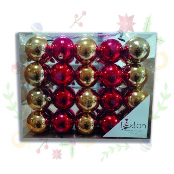 Caja De Bolas Navideñas De 40 unds X 6cms