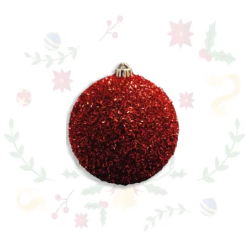 Bola Navideña 15 Cms Con Tinsel Brillante