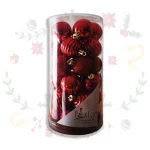 Tubo De Bolas Navideñas De 4cm x 30und