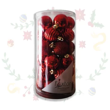 Tubo De Bolas Navideñas De 4cm x 30und