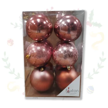 Caja de Bolas Navideñas de 10cm x12und