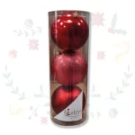 Tubo de Bolas Navideñas de 12cm x 3und