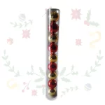 Tubo de Bolas Navideñas de 8cms x 9und